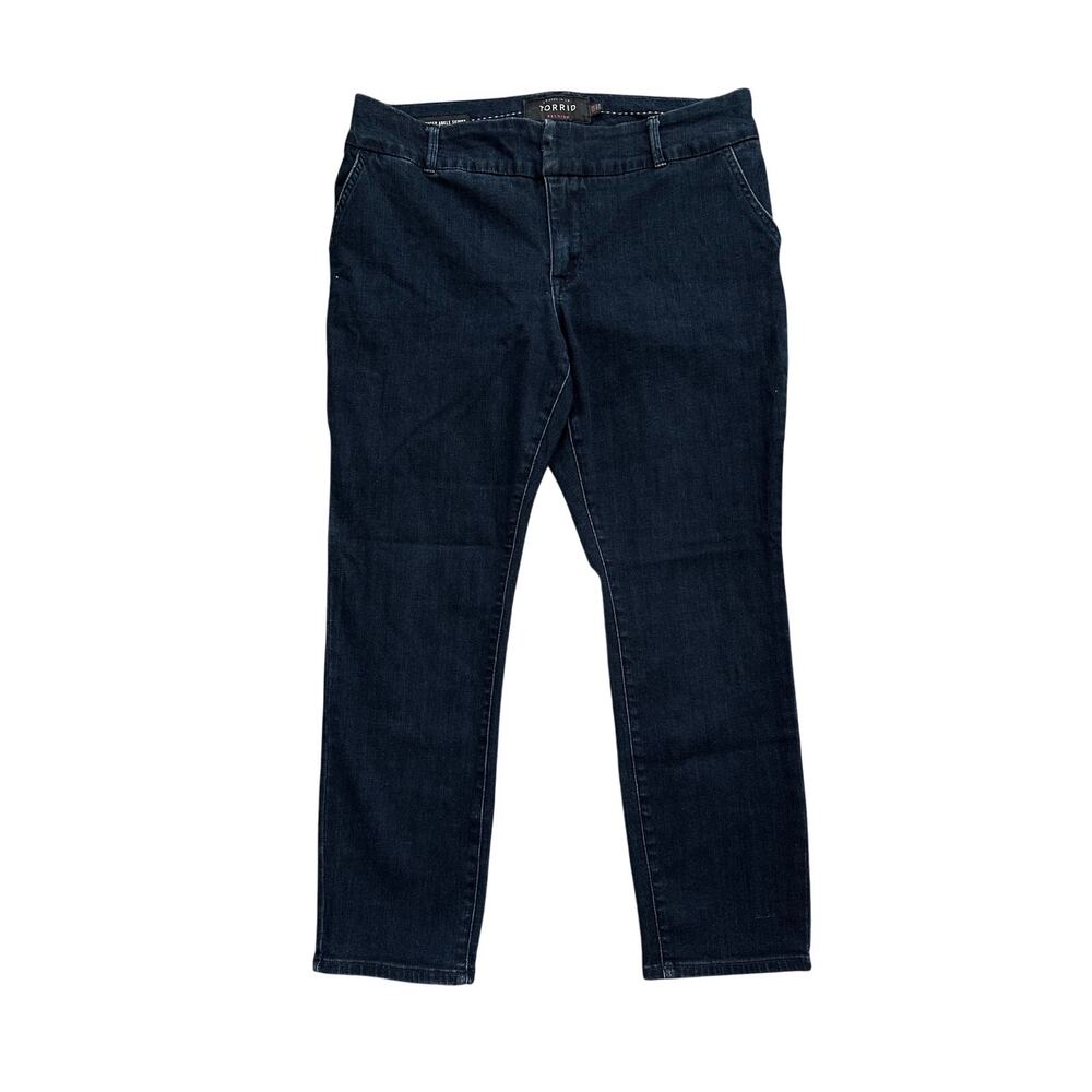 Torrid Crop Classic‎ Skinny Trouser Jeans Rinse Dark Wash Short 10R